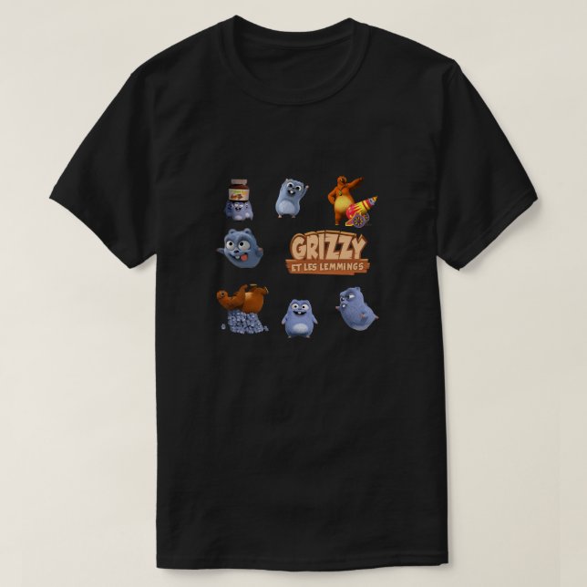 Camiseta Happy Lemmings Tabodi e Grizzy (Frente do Design)