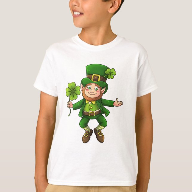 Camiseta Happy Leprechaun e Shamrock (Frente)