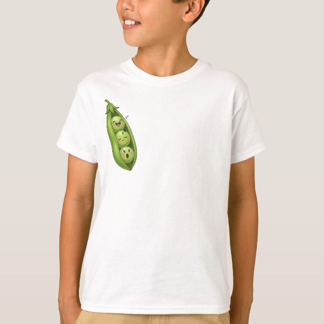 Camiseta Happy Little Green Pea Pod Friends Kids (Frente)