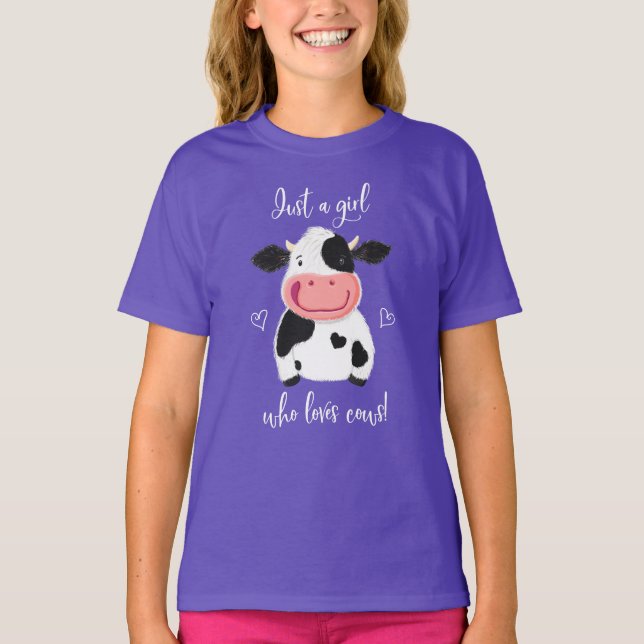 Camiseta Happy Little Holstein É Só Uma Garota Que Adora Va (Frente)