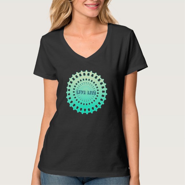 Camiseta Happy Live Motto Gear Mandala Spirit Ta (Frente)