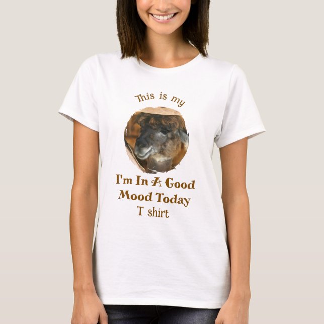 Camiseta Happy Llama Good Mood Humorous Funny  (Frente)