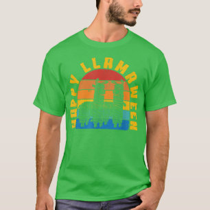 Camiseta Happy Llamaentre Scary assusty Spooky Engraçado Ha