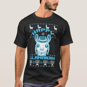 Camiseta Happy Llamakah Jewish Llama Hanukkah Ugly Christma