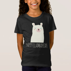 Camiseta Happy Llamakkah Blue Hanukkah Llama Cute