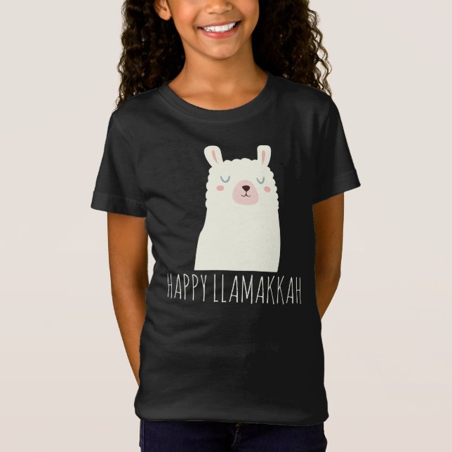 Camiseta Happy Llamakkah Blue Hanukkah Llama Cute (Frente)