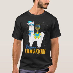 Camiseta Happy Llamakkah Cute Judeu Llama Sunglass Hanuk