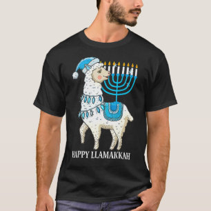 Camiseta Happy Llamakkah Cute Judeu Llama Sunglass Hanuk