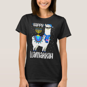 Camiseta Happy Llamakkah Cute Judeu Llama Sunglass Hanuk