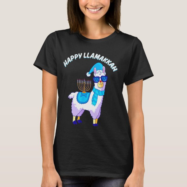 Camiseta Happy Llamakkah Hanukkah Llama Chanukah Alpaca (Frente)