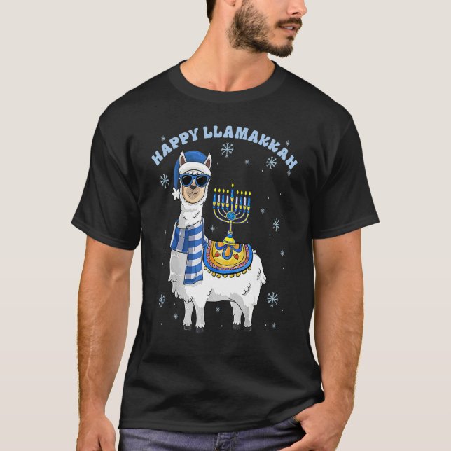 Camiseta Happy Llamakkah Hanukkah Llama Chanukah Alpaca Gir (Frente)