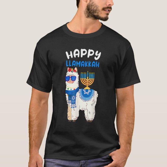 Camiseta Happy Llamakkah Hanukkah Llama Chanukah Alpaca Wom (Frente)