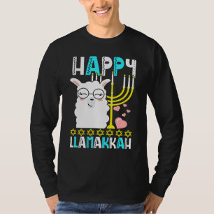 Camiseta Happy Llamakkah Jewish Hanukkah Chanukah Menorah L