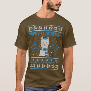 Camiseta Happy Llamakkah Llama Ugly Hanukkah Ugly Sweater T