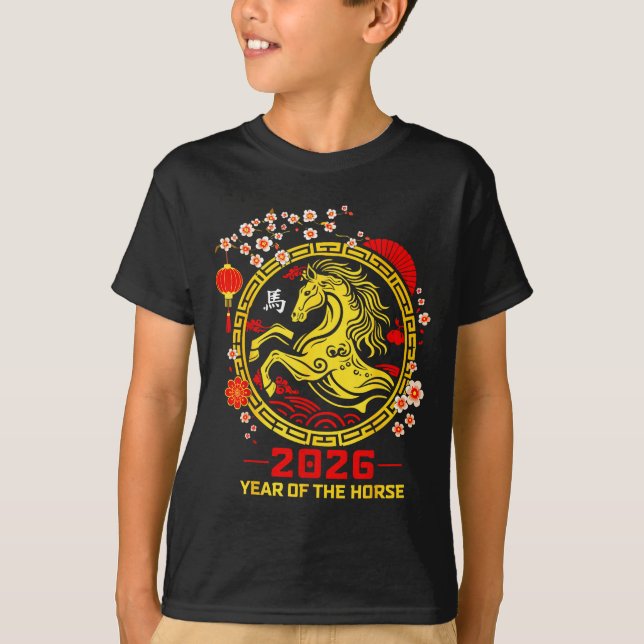 Camiseta Happy Lunar Chinese New Year Of The Horse 2026 Zod (Frente)