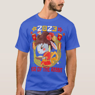 Camiseta Happy Lunar New Year 2023 Cute Chinese Rabbit Deco