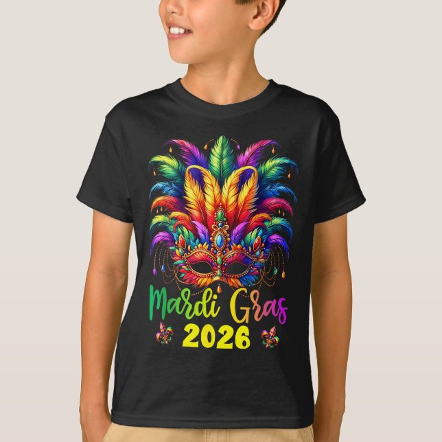 Camiseta Happy Mardi Gras 2026 Jester Hat New Orleans Men W (Frente)
