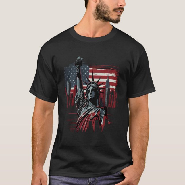 Camiseta Happy Memorial Day New York NY City Skyline USA Am (Frente)