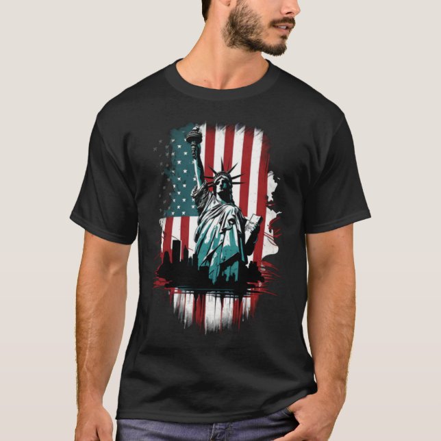 Camiseta Happy Memorial Day New York NY City Skyline USA Am (Frente)