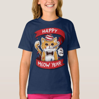 Camiseta Happy Meow Year - Bonne Année Jeu de Mots T-shirt