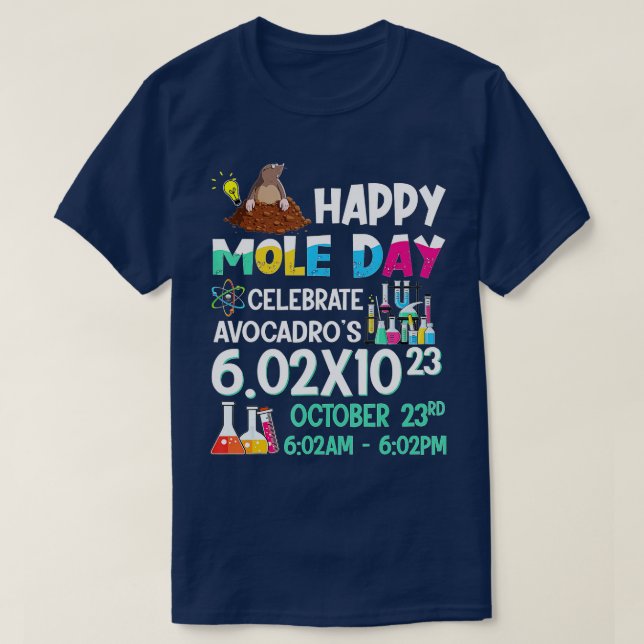 Camiseta Happy Mole Day Outubro rd Chemistry Avogadros (Frente do Design)