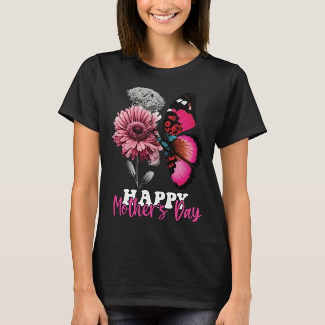 Camiseta Happy Mother s Day 2023 Mothers Day Butterfly Mom  (Frente)