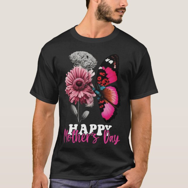Camiseta Happy Mother s Day 2023 Mothers Day Butterfly Mom  (Frente)