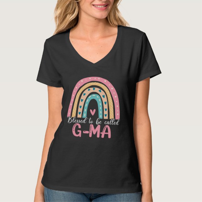 Camiseta Happy Mothers Day Blessed To Be Called G Ma Rainbo (Frente)