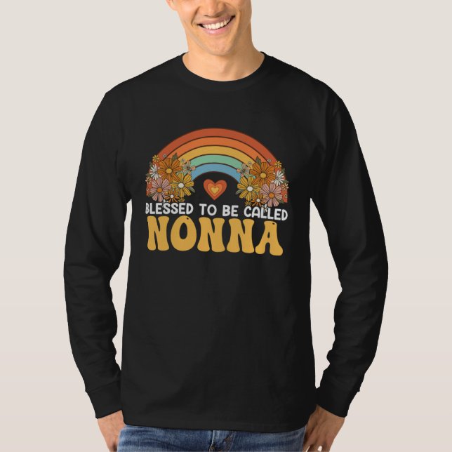 Camiseta Happy Mothers Day Blessed To Be Called Nonna Rainb (Frente)