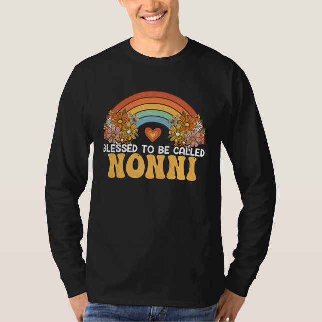 Camiseta Happy Mothers Day Blessed To Be Called Nonni Rainb (Frente)