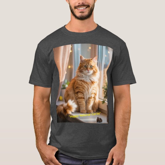 Camiseta Happy National Cat Day T-Shirt (Frente)