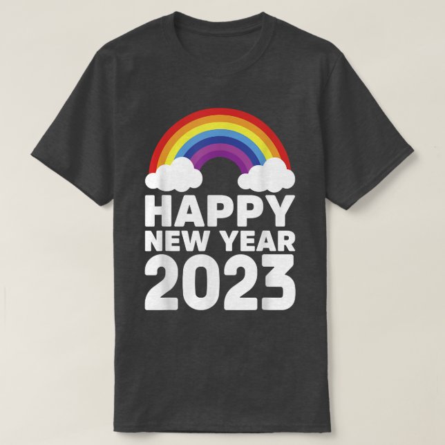 Camiseta Happy New Year 2023 New Years Lunar Holiday Rainbo (Frente do Design)