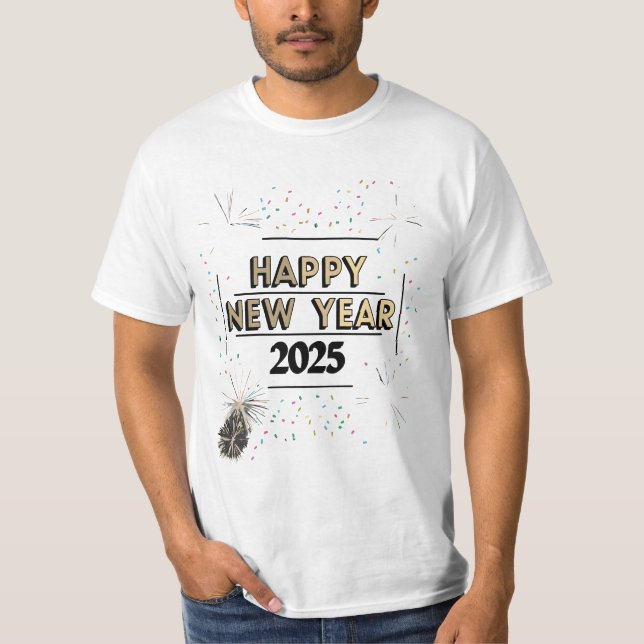 Camiseta Happy New Year 2025 (Frente)