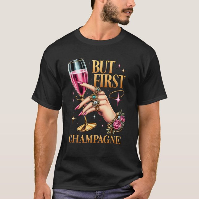Camiseta Happy New Year 2025 But First Champagne Celebratio (Frente)
