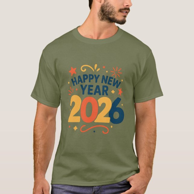 Camiseta Happy New Year 2026 Celebration Classic T-Shirt (Frente)