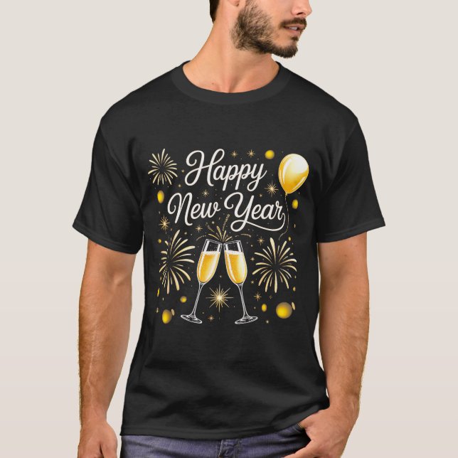 Camiseta Happy New Year 2026 Celebration Design With Champa (Frente)