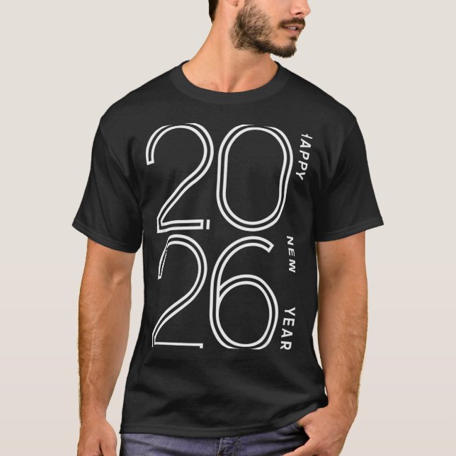 Camiseta Happy New Year 2026 Celebration Eve Party Men Wome (Frente)