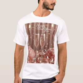 Camiseta happy new year 2026 champagne lights tshirt