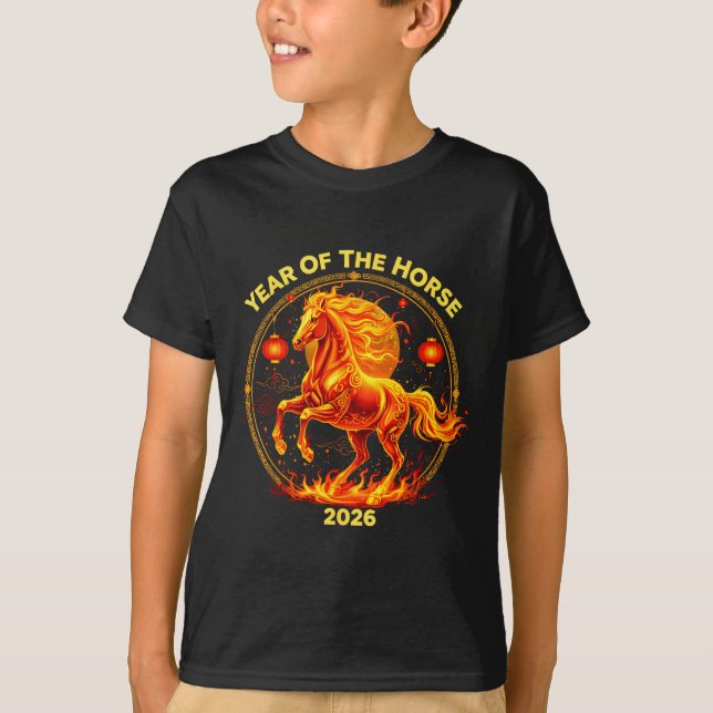 Camiseta Happy New Year 2026 Chinese New Year Horse Zodiac  (Frente)