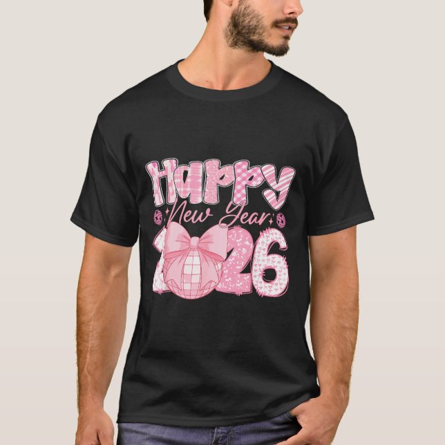 Camiseta Happy New Year 2026 Eve Party Family Matching Men  (Frente)