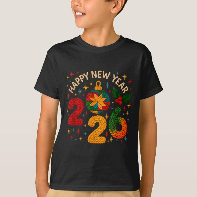 Camiseta Happy New Year 2026 Family Matching Gift  (Frente)