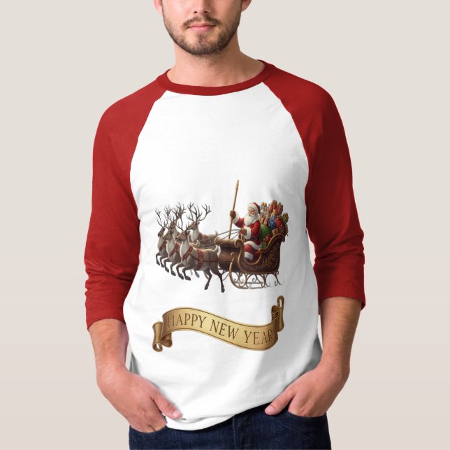 Camiseta Happy New Year 2026 – Festive Reindeer Shirt (Frente)