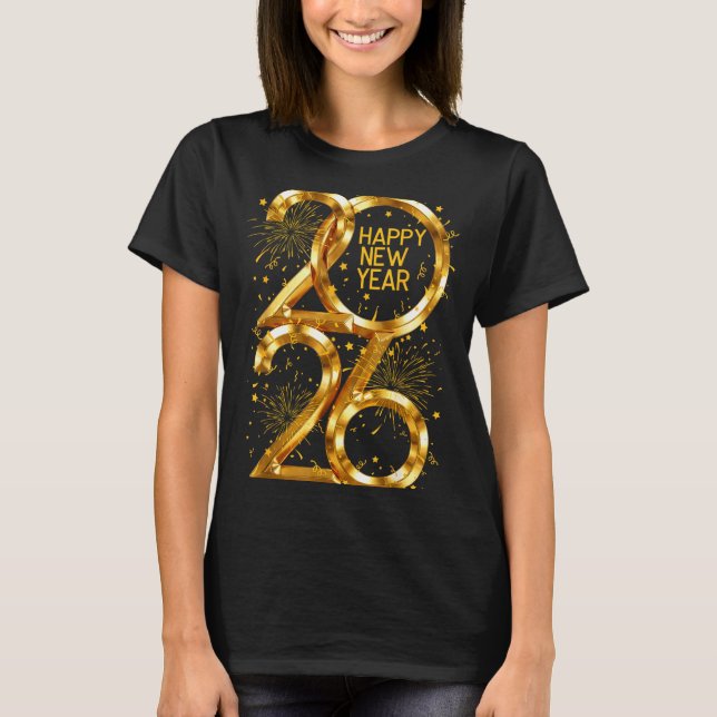 Camiseta Happy New Year 2026 Fireworks New Year Eve's Nye P (Frente)