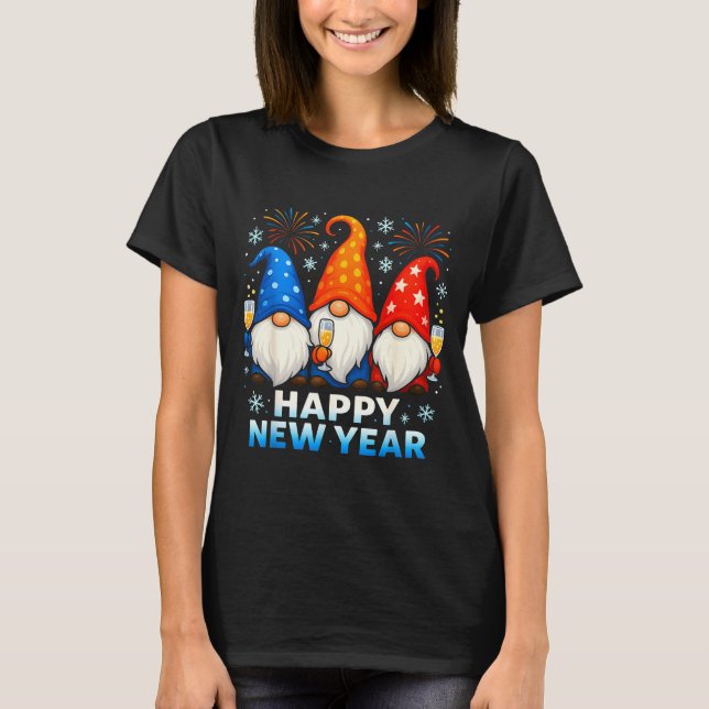 Camiseta Happy New Year 2026 Gnomes Matching Family New Yea (Frente)