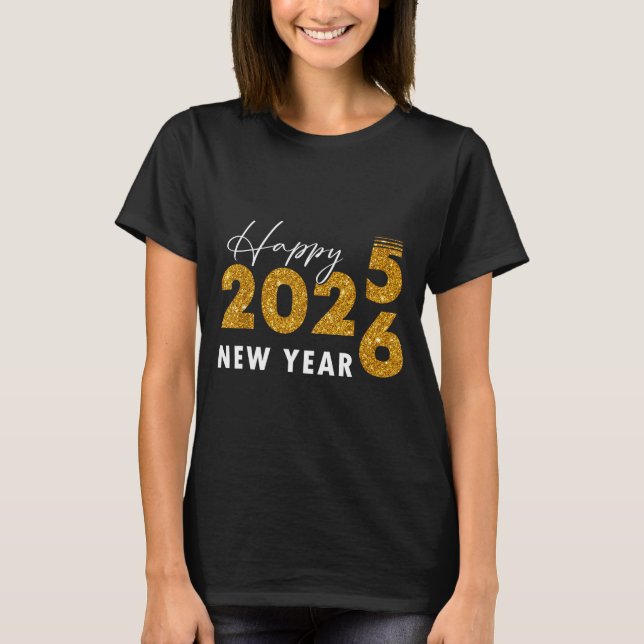 Camiseta Happy New Year 2026 Goodbye 2025 Hello 2026  (Frente)