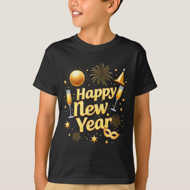 Camiseta Happy New Year 2026 New Years Eve Party Countdown  (Frente)