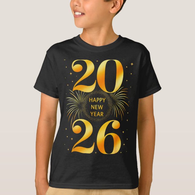 Camiseta Happy New Year 2026 New Year's Eve Party Countdown (Frente)