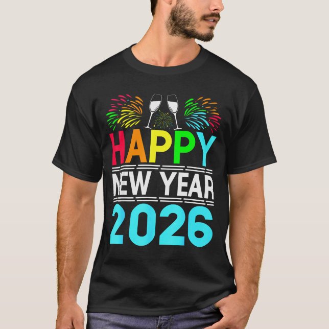 Camiseta Happy New Year 2026 Nye Party - Funny New Years Ev (Frente)