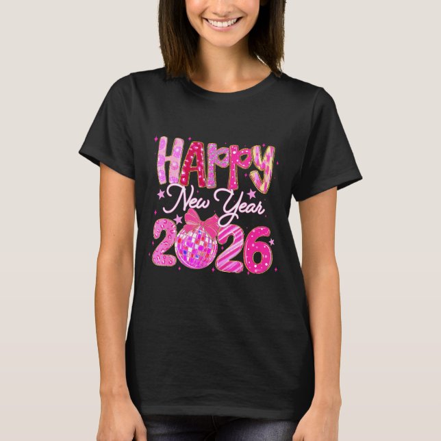 Camiseta Happy New Year 2026 Preppy New Years Nk Coquette B (Frente)