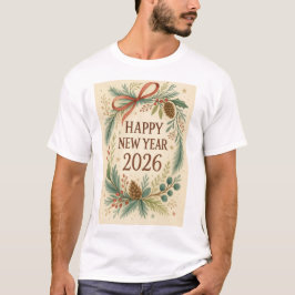 Camiseta happy new year 2026 rustic family t-shirt
